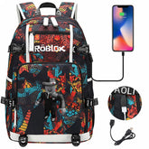 Roblox Backpack Travel Backpack Roblox SchoolBag with USB Charging Port